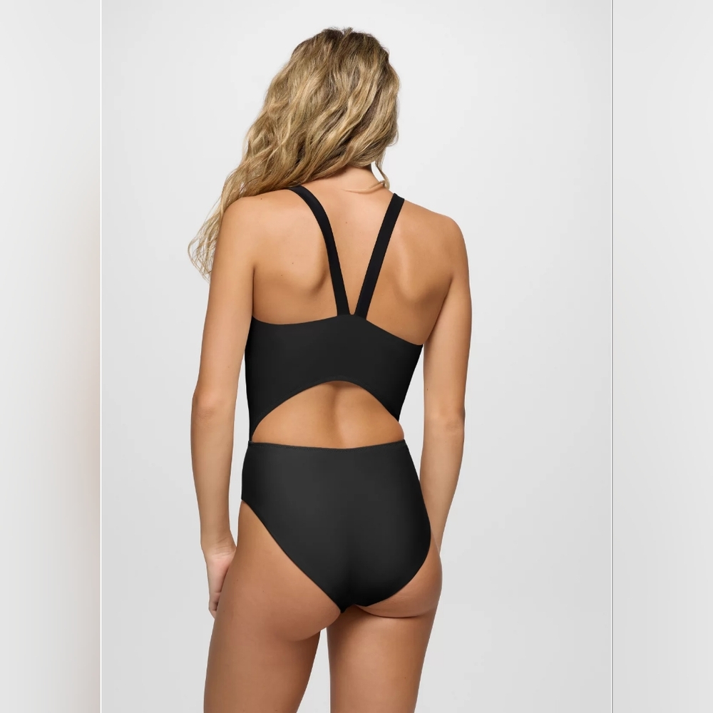 Prana Women's Baja Bound  One Piece Swim Suit Black New